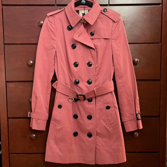 Burberry trench jacket coat vintage pink Sz 4